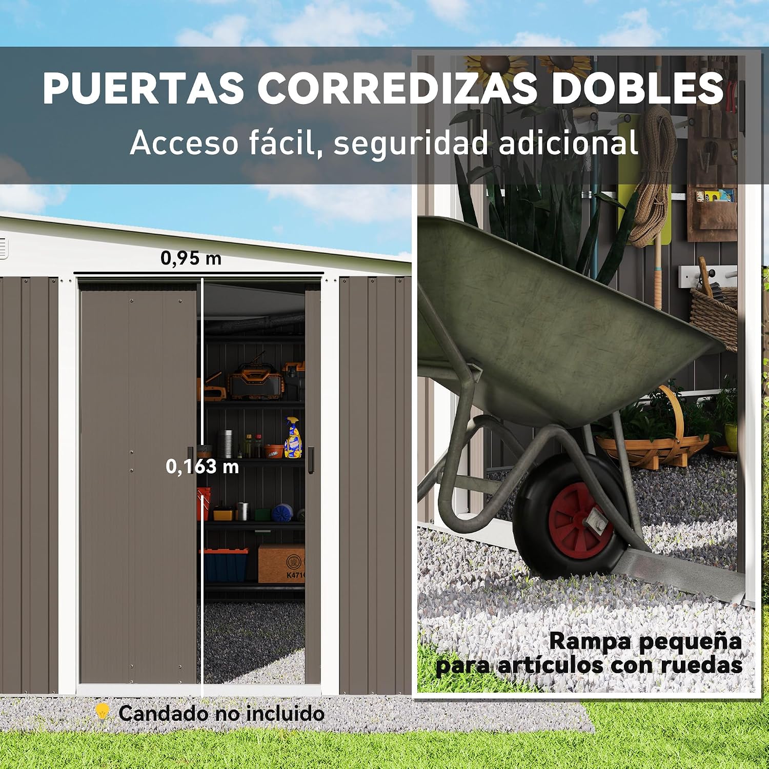 Thumbnail 4 de Outsunny Cobertizo 8,9 m² para jardín