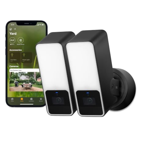 Detalle de EVE Outdoor Cam Lote de 2: cámara exterior para HomeKit Secure Video con privacidad local