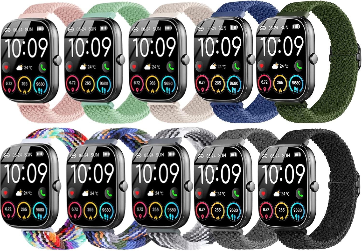 Thumbnail 6 de SUGARJAR Silicone Straps for Nerunsa P66D, 22mm – Resistant braided silicone band for 22mm watches