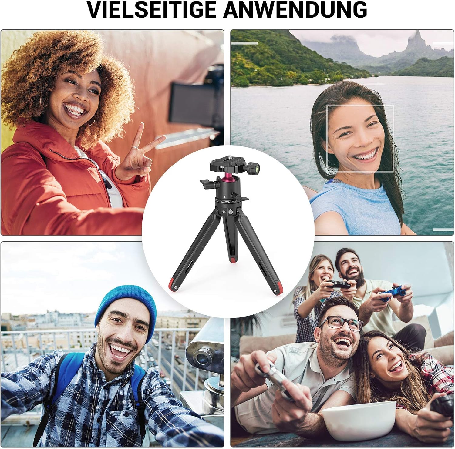 Detalle de SMALLRIG Kamerastativ BUT2664 – leichtes Mini-Reisestativ aus Aluminium mit 1/4-Schraubbefestigung