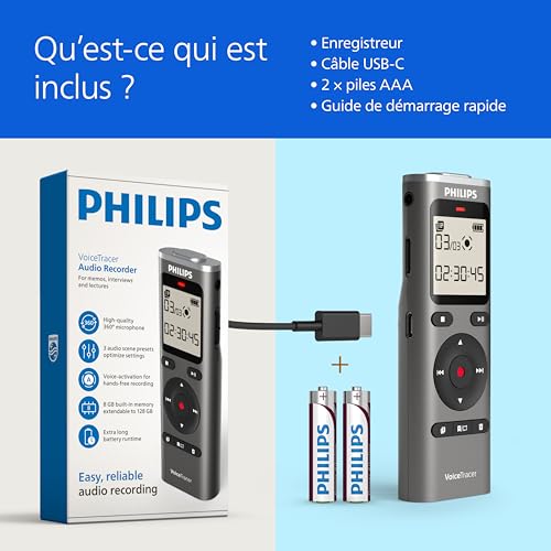 Thumbnail 9 de Philips DVT1170 VoiceTracer : Enregistreur audio 8 Go avec micro SD, son clair et enregistrement mains libres