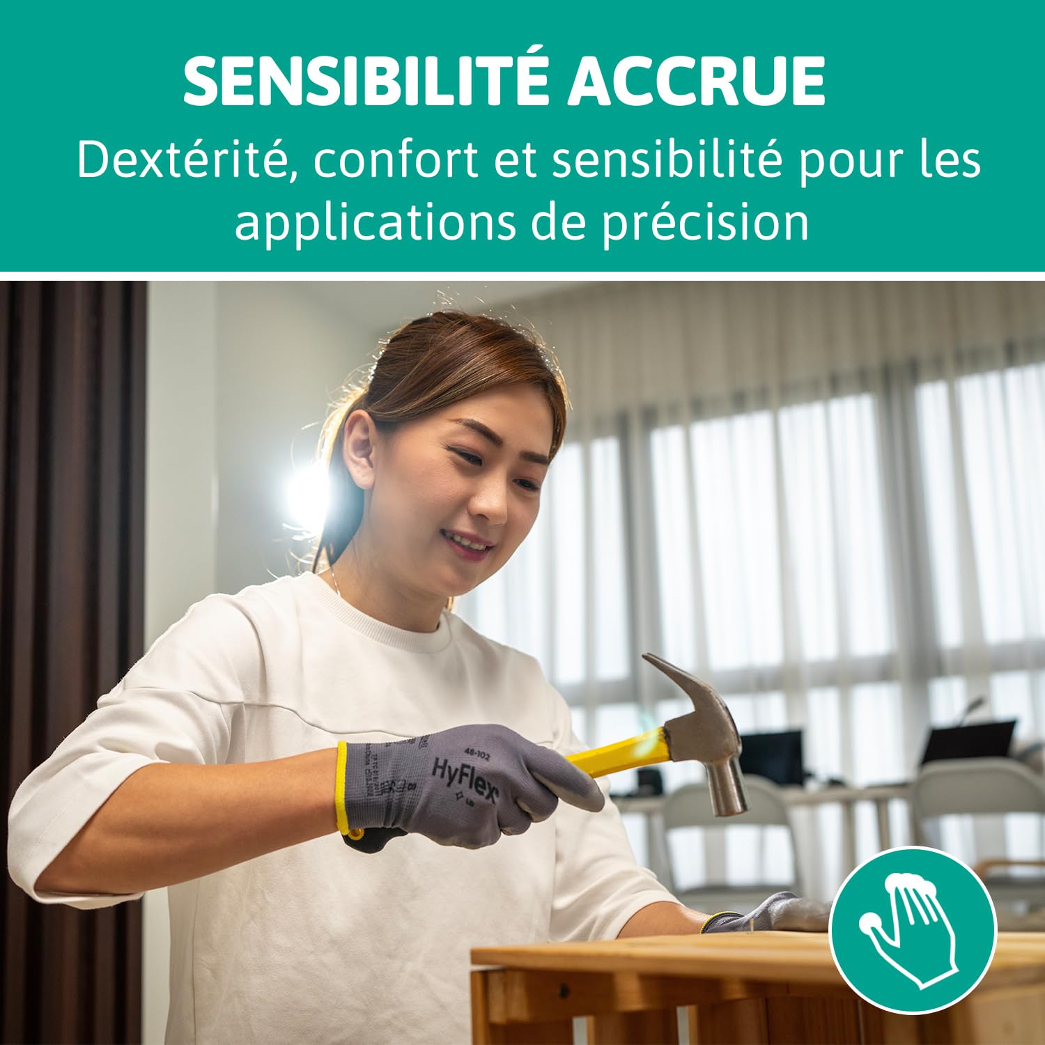 Thumbnail 4 de Ansell HyFlex 48-102 Gants de travail ultrafins taille 2XL 🧤