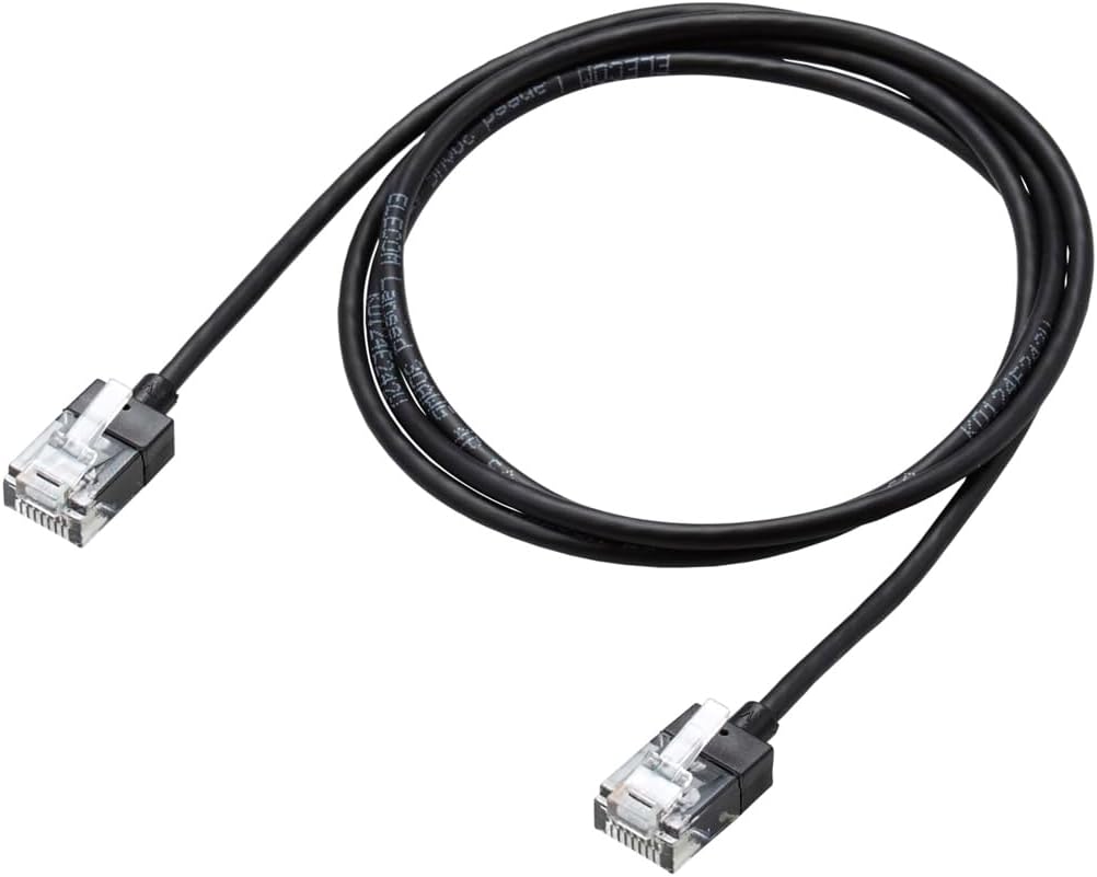 Detalle de エレコム ECLD-GPASSBK1 CAT6A LANケーブル 1m スーパースリム ブラック
