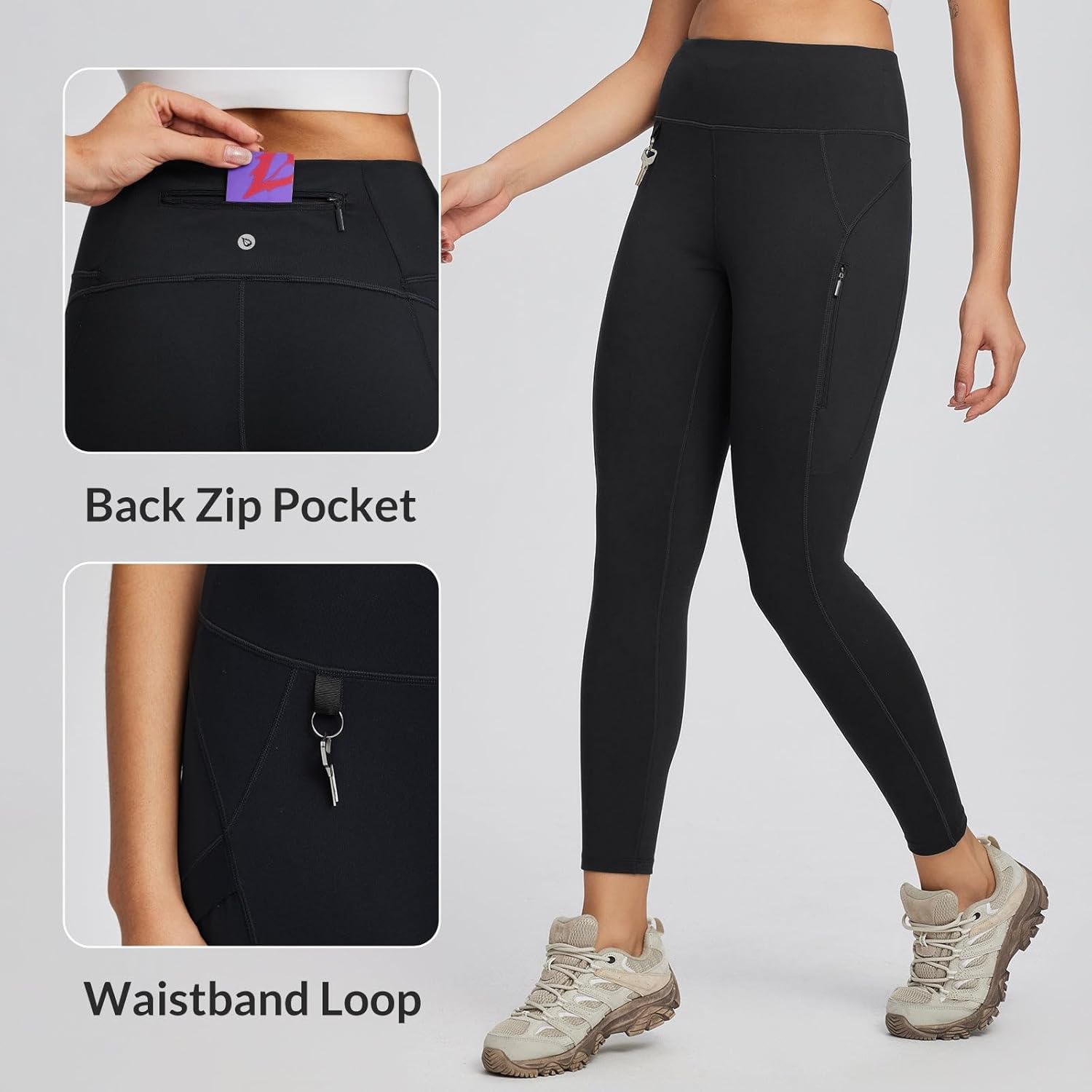 Thumbnail 3 de baleaf Walking Hiking Leggings for Women with 3 Pockets – High Waisted, Quick Dry