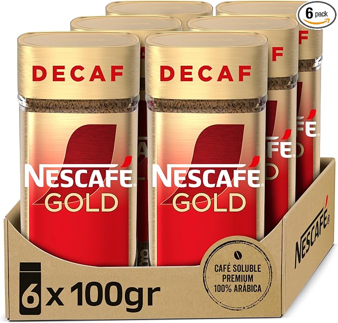 Detalle de NESCAFÉ Gold Descafeinado Café 100% Arábica – 6x100g