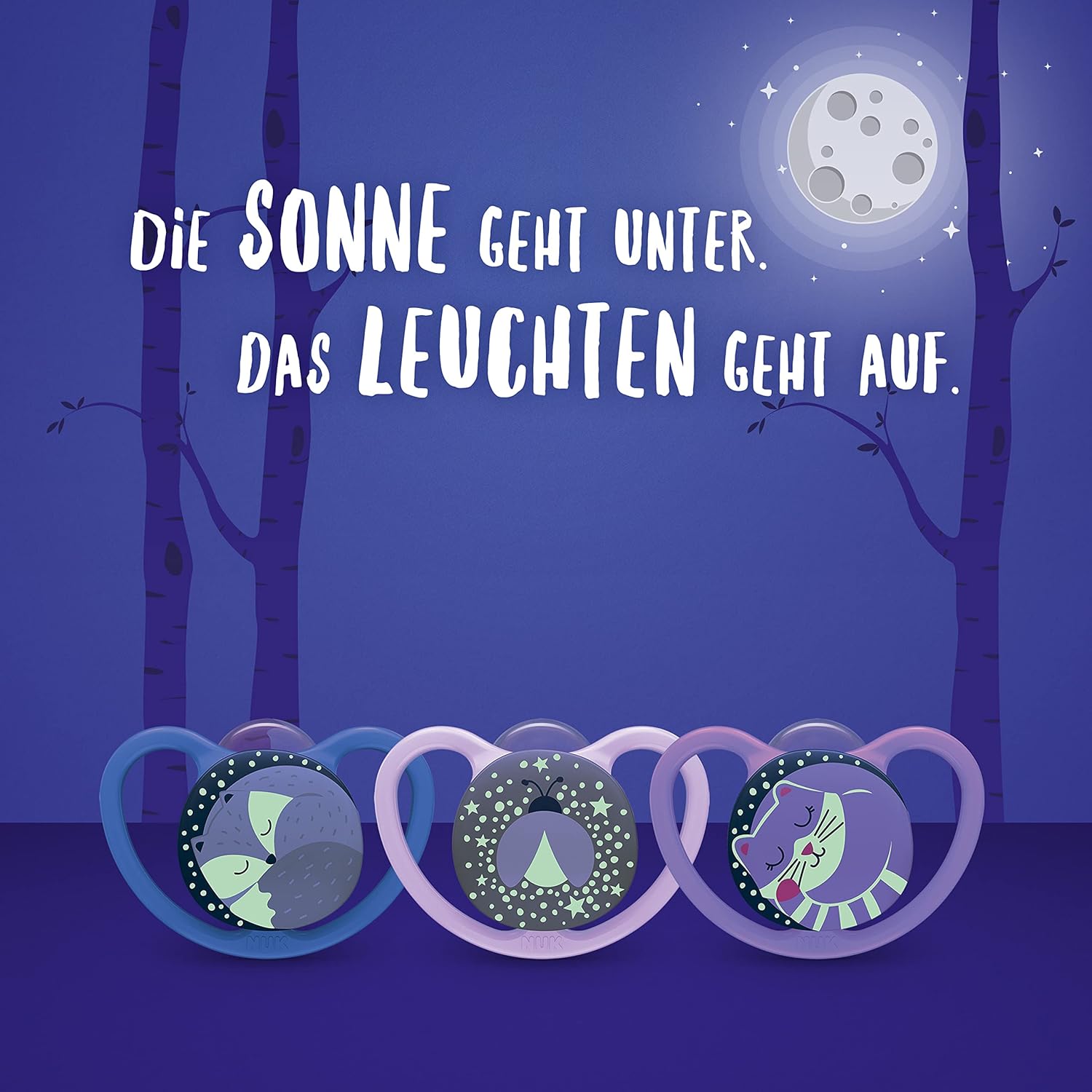 Thumbnail 4 de NUK Space Day & Night Babyschnuller (0–6 Monate) mit Leuchtknopf – 4er-Pack, Fuchs & Schaf