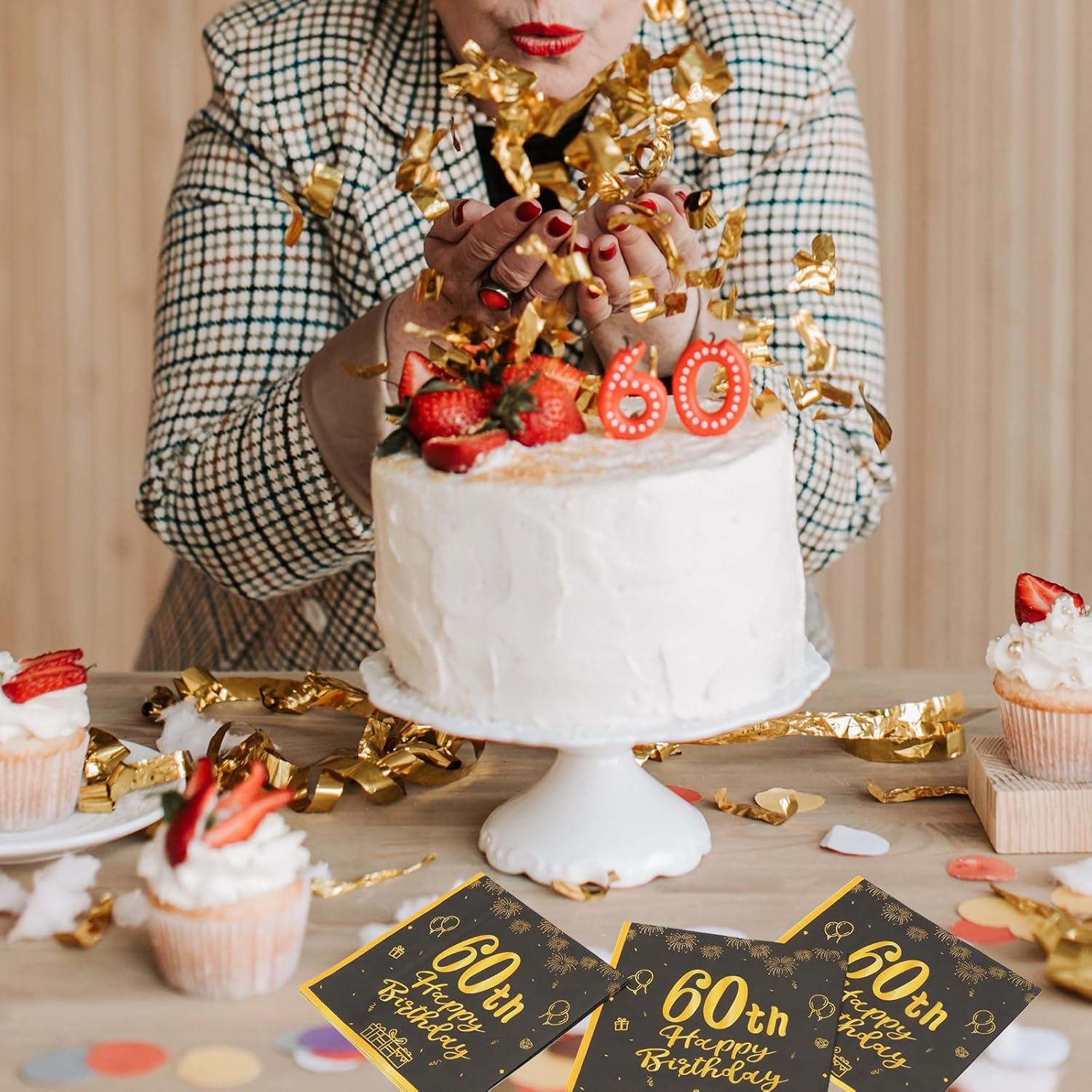 Thumbnail 5 de ZYNERY 60 Stück Servietten schwarz-gold 🍽️