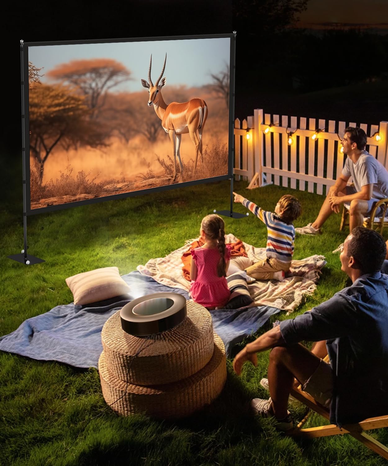 Detalle 2 de STWUI 100-Inch Outdoor Projector Screen with Stand