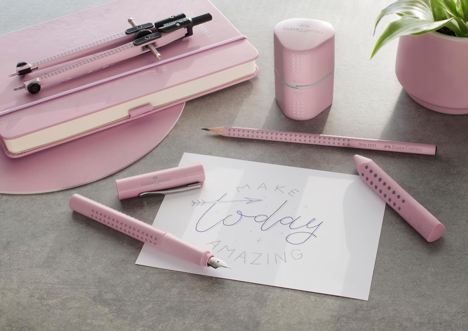 Detalle de Faber-Castell 217084 Set di matite Sleeve Grip 2001 Rosa Shadows
