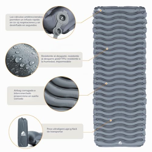 Detalle 2 de Unigear Esterilla Inflable Portátil: colchoneta ultraligera y resistente para camping y mochila