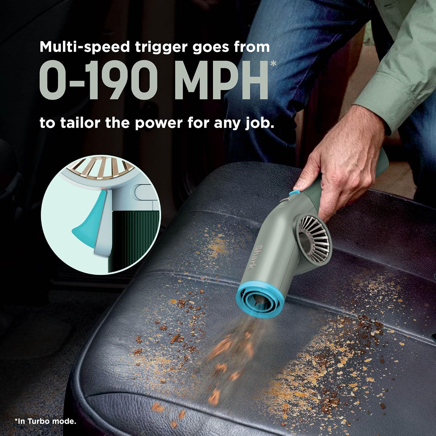 Detalle de Shark BlastBoss All-in-One Cordless Air Blasting System With BlastBroom – AB2111UKGN