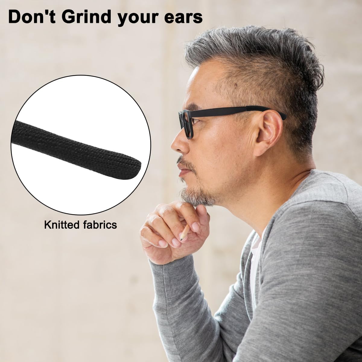 Thumbnail 5 de A-2pair-SL-2sizes-glass-tui-black-US Anti-Slip Glasses Ear Grips, 2 Sizes