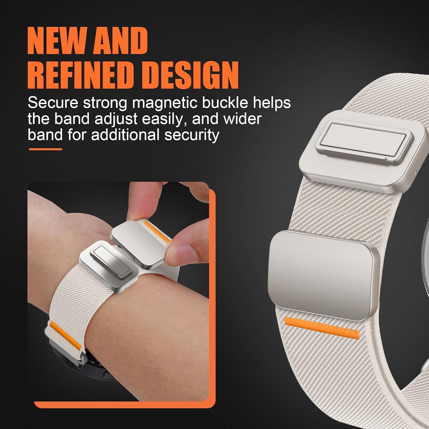 Detalle 2 de SOLOLUP 18mm Elastic Magnetic Strap for Garmin and Huawei Wearables
