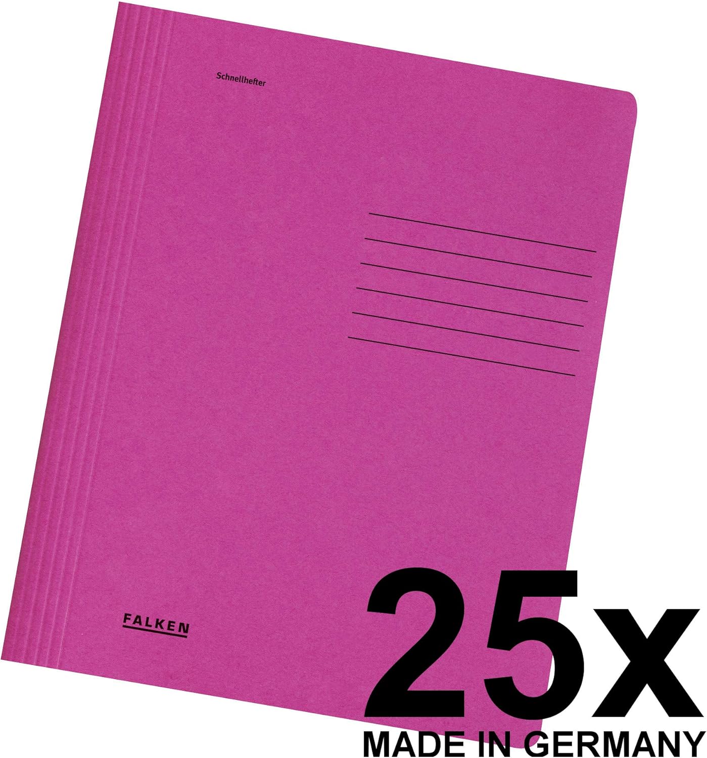 Thumbnail 1 de Original Falken 25er Pack Recycling-Schnellhefter DIN A4 Intensivfarbe pink – Blauer Engel, Made in Germany