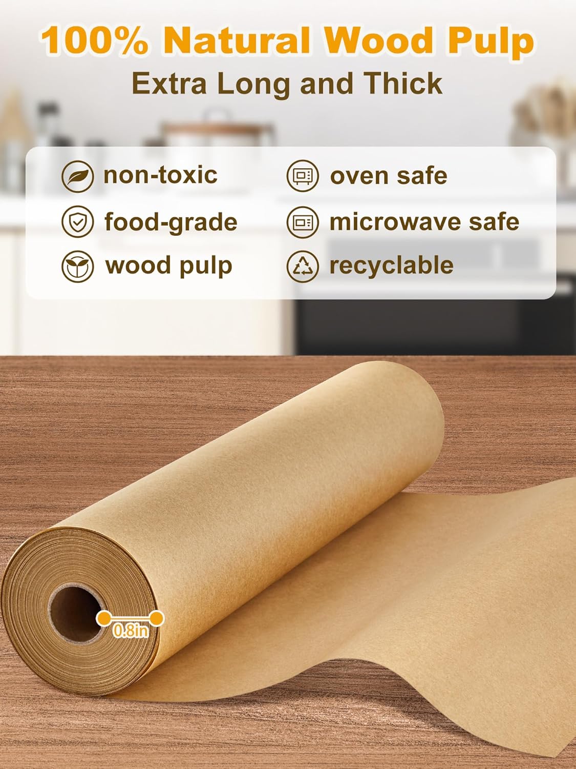 Detalle 2 de SMARTAKE Parchment Paper Roll 13 in 🍪