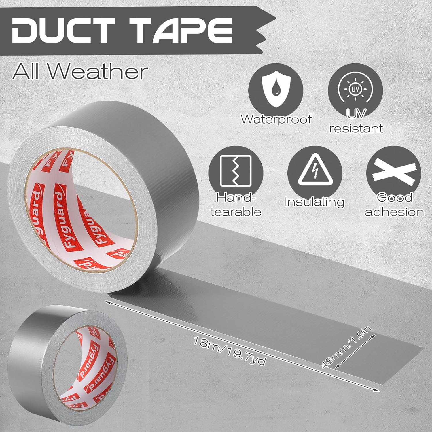 Thumbnail 1 de 3 Rolle Panzertape 48mm x 18m 210μ Silber