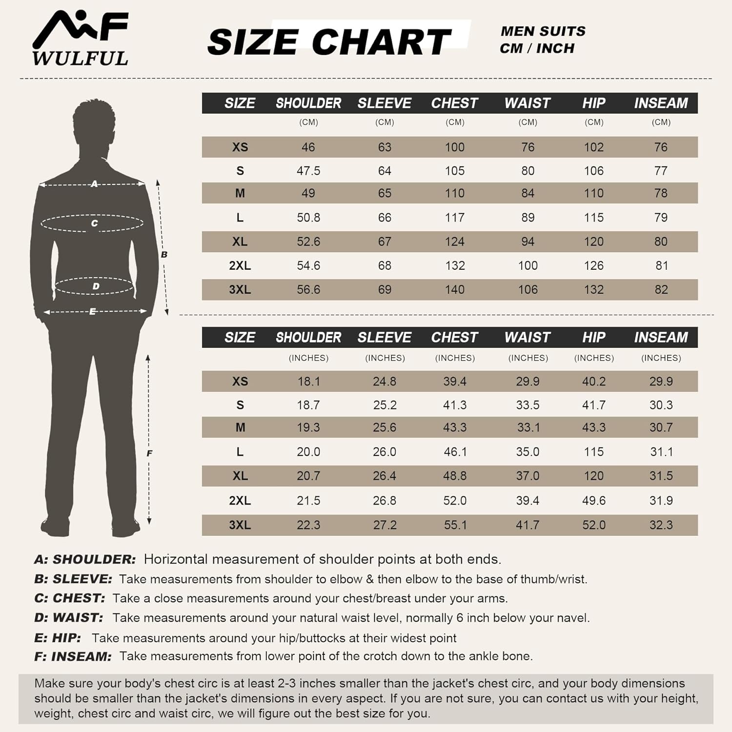 Thumbnail 1 de WULFUL 2-Piece Slim-Fit Men’s Suit Set with One-Button Blazer Jacket and Tuxedo-Style Pants