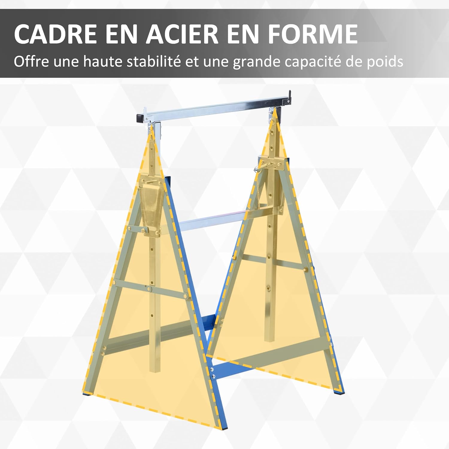Detalle 2 de Tréteaux pliables 80–130 cm Lot de 2
