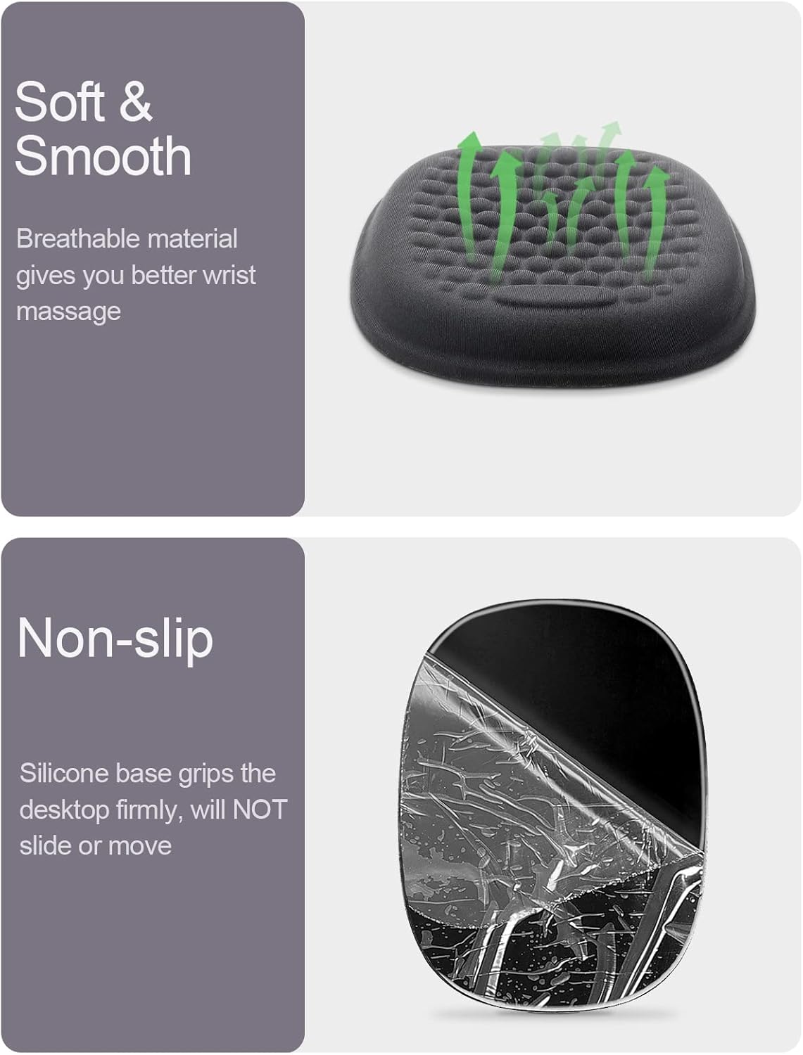 Thumbnail 3 de Vaydeer Wrist Rest Pad: Ergonomischer Ellbogenschützer mit Gel-/Memory-Foam-Armlehne (1 Paar) – Schwarz