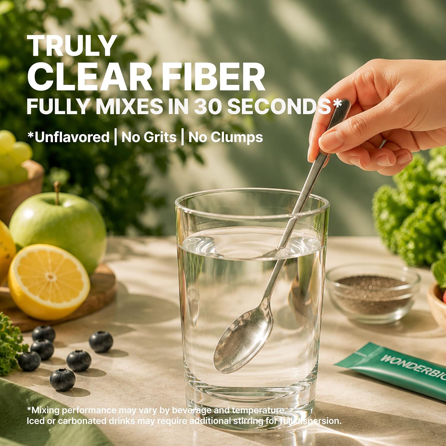 Detalle 2 de WonderBiotics Daily Fiber Mix Powder, 6 g Sachets with Five Fiber Sources