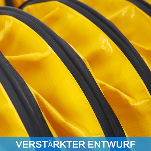 Detalle de FDTDUCT 5m Schlauch 200mm Durchmesser – PVC Flexibler Abluftschlauch mit verstellbarem Seil, S-Haken und Stahlhalterung