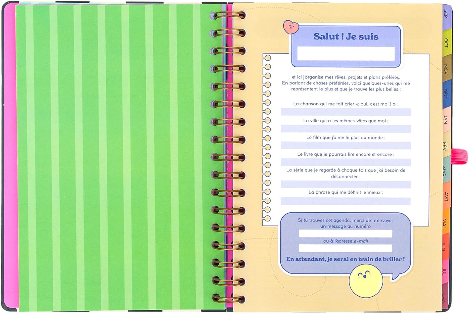 Detalle de Agenda Mr. Wonderful 2026-27 Hebdomadaire – Je commence et on verra bien