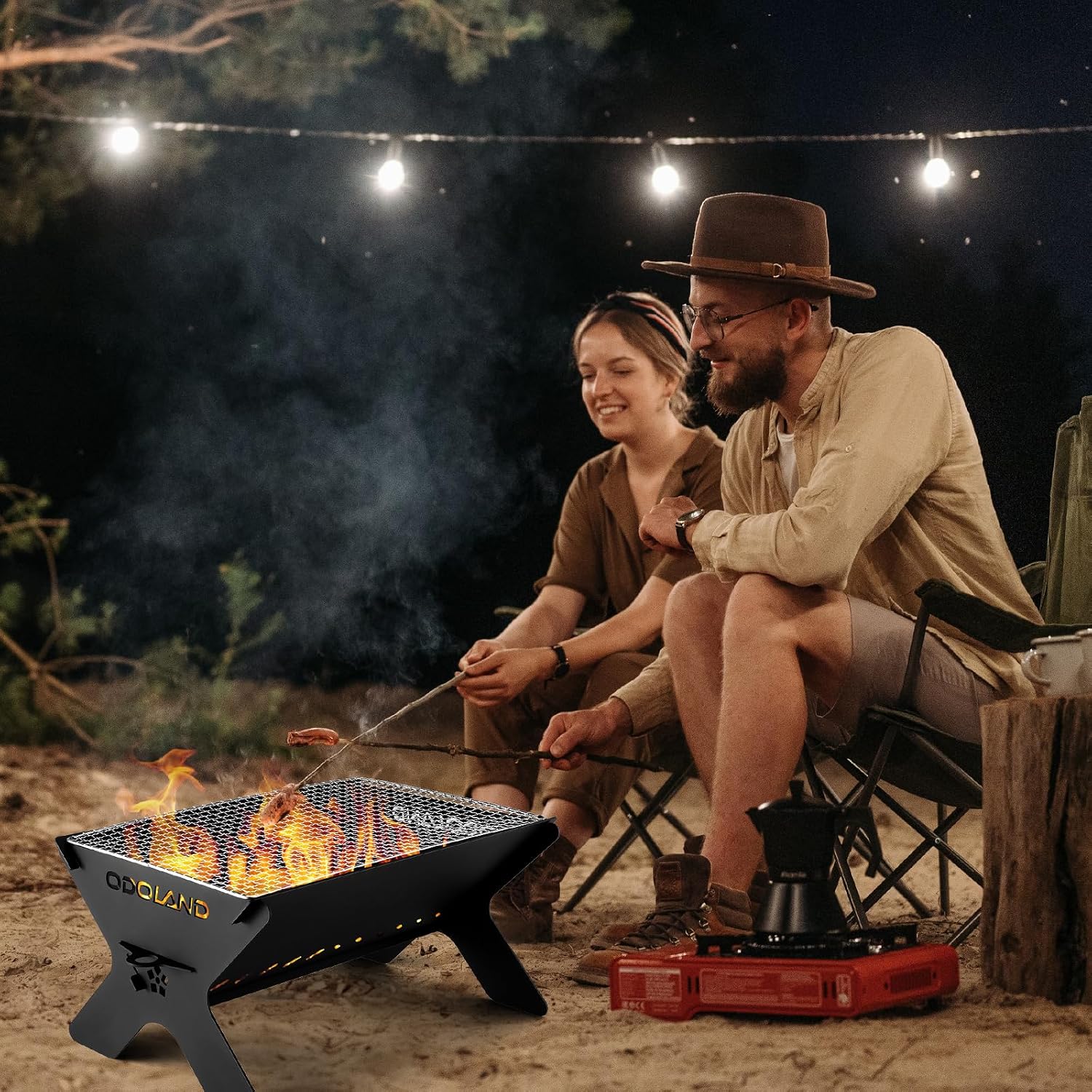Thumbnail 6 de Odoland Camping Grill in Heavy-Duty Iron