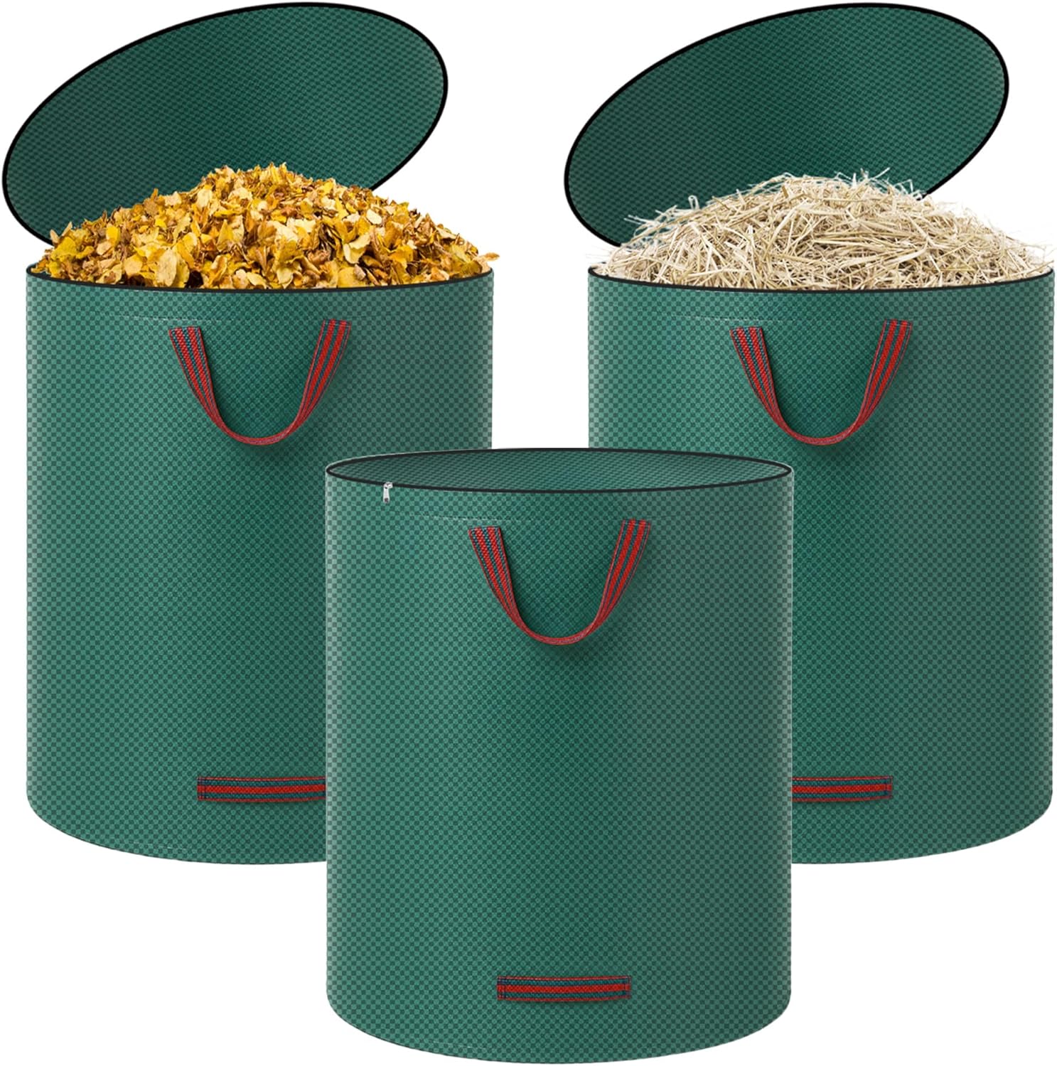 Detalle de 3x Sacchi per Rifiuti da Giardino 272L con Manici | Sacchi Riutilizzabili 272L Piega-bili