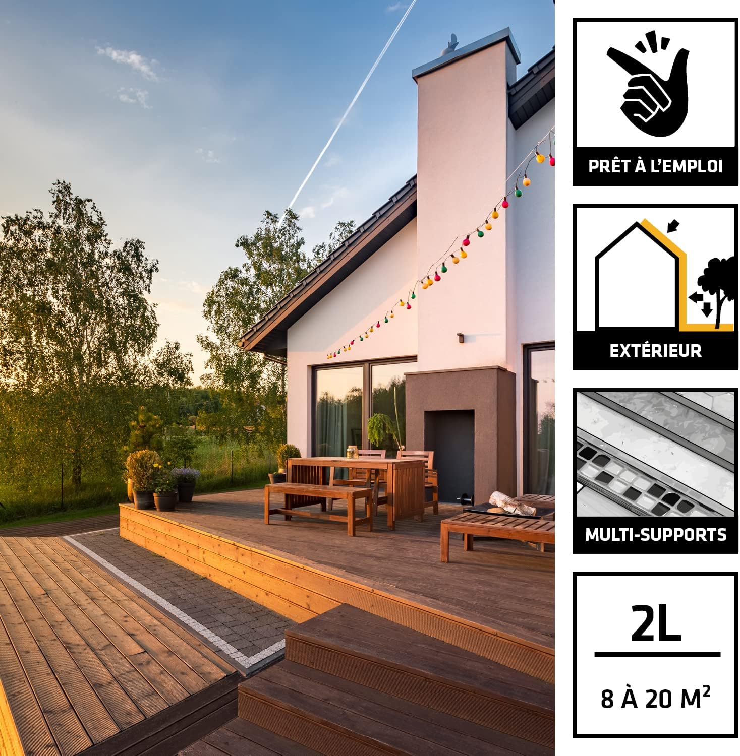 Detalle de Sika - Sikagard 104 Nettoyant dégriseur bois – prêt à l’emploi pour tous types de bois (2 L, 8–20 m²)