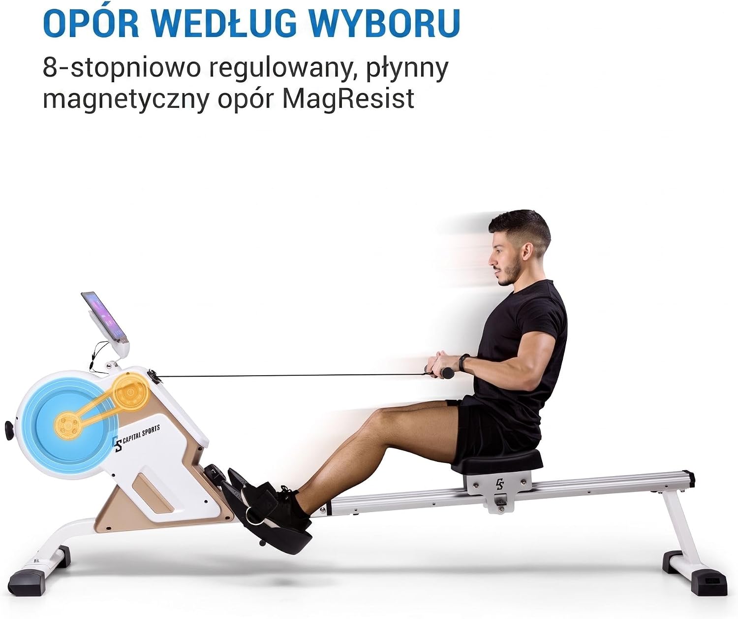 Thumbnail 1 de Capital Sports 10035537 Stream M1 – składany wioślarz magnetyczny, 8 poziomów oporu