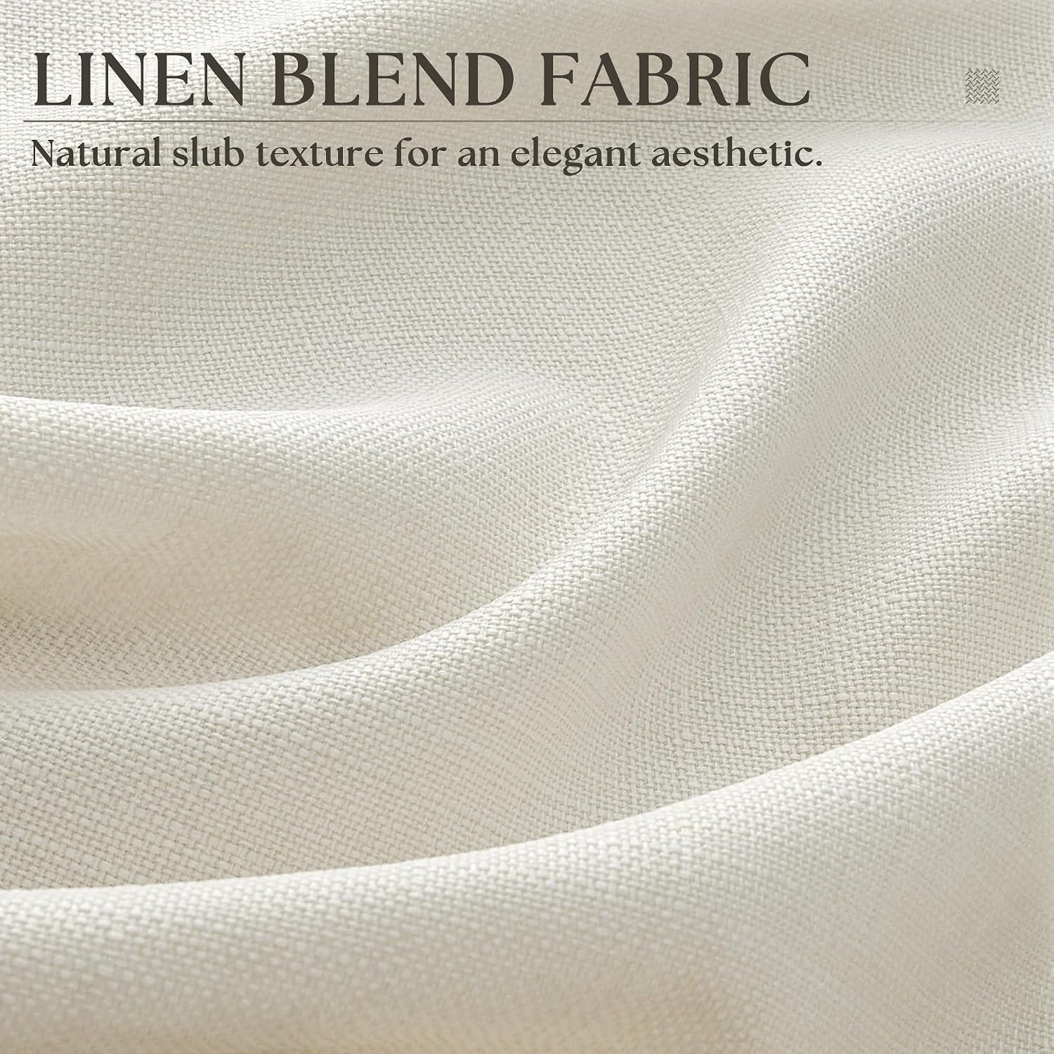 Thumbnail 3 de Natural Cream Linen Curtains 108 Inches Long with Bronze Grommets, 2-Panel Set