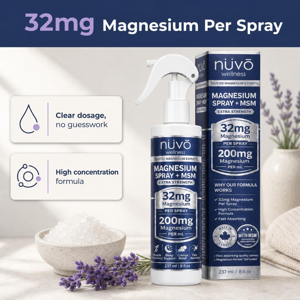 Thumbnail 6 de NUVO WELLNESS Magnesium Oil Spray with MSM, Lavender, 32 mg per Spray, 237 mL