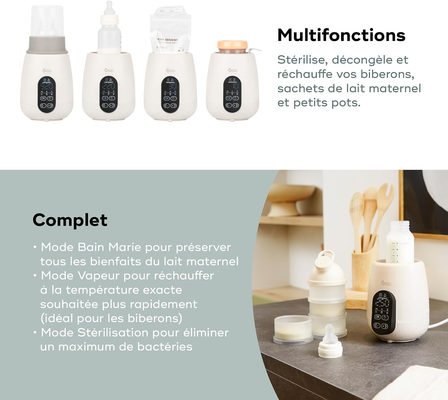 Thumbnail 3 de Babymoov Chauffe Biberon Nomade et Stérilisateur NutriSmart(+) – Portable, pratique et programmable