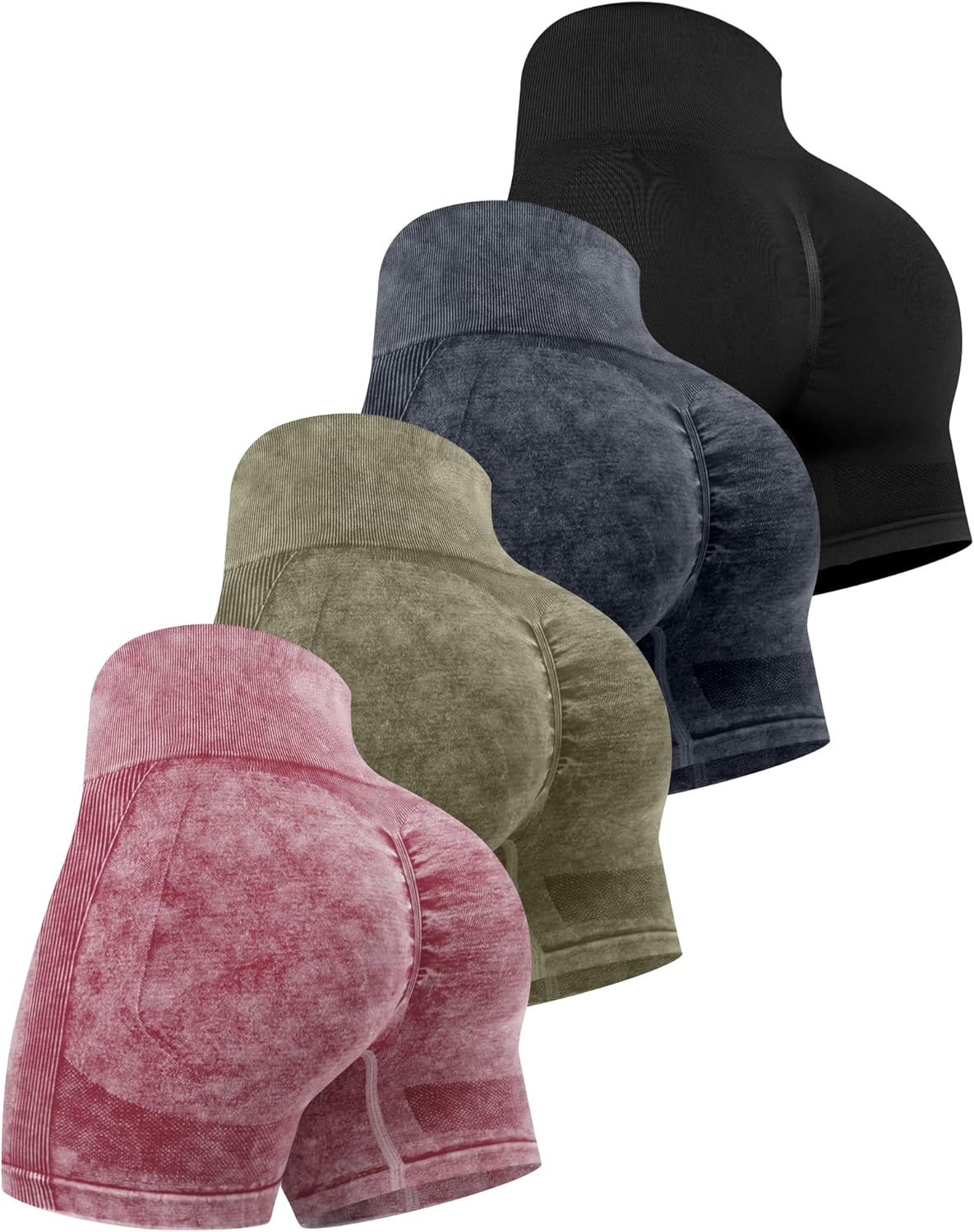 Thumbnail 6 de CHRLEISURE Women's High-Waisted Butt-Lifting Shorts 4-pack