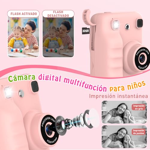 Thumbnail 4 de Yidoroye Cámara de impresión instantánea infantil 5 en 1 con pantalla 2.4" HD (3 a 10/12 años)