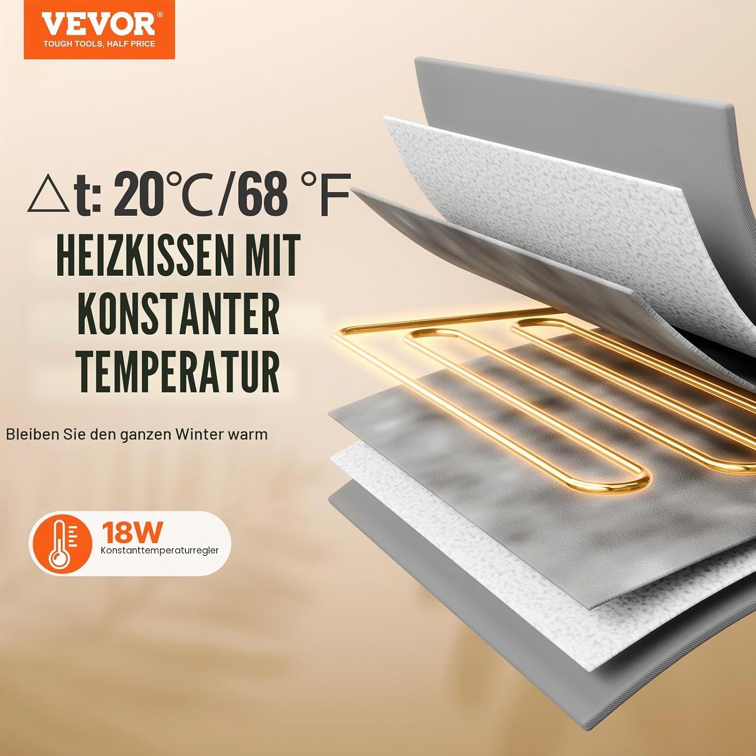 Detalle 2 de VEVOR Katzenhütte 42x33x39 cm mit beheiztem Kissen – wetterfestes Katzenhaus für den Winter