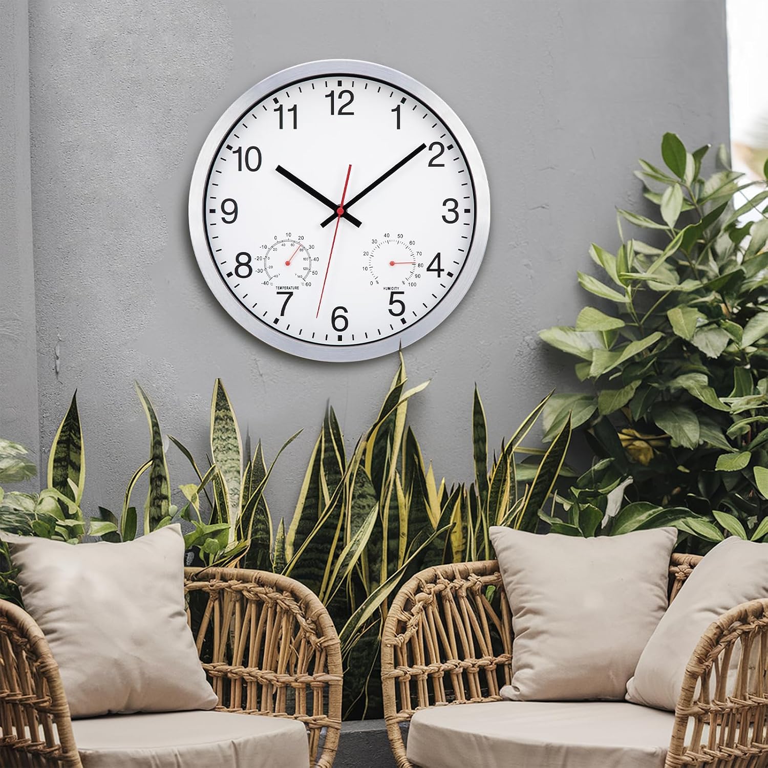 Thumbnail 1 de ACCSHINE Horloge murale étanche väggklocka, 30 cm, termometer och hygrometer