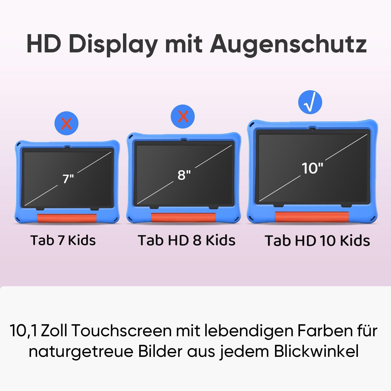 Detalle de Kinder Tablet 10,1 Zoll mit Android 16, 30GB RAM, 64GB Speicher, 1TB microSD inkl. Eva Case – sicher & vielseitig