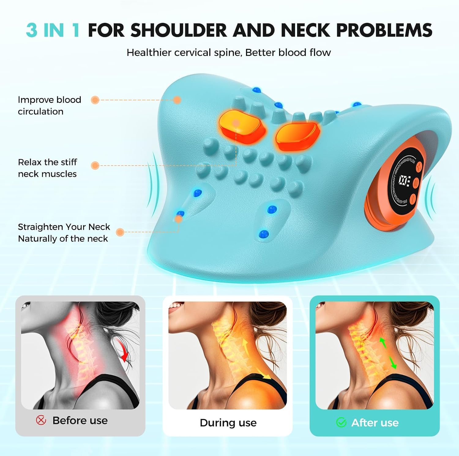 Thumbnail 5 de Electric Neck Massager with Heat (2026) – Wireless Shiatsu Massage for Neck and Back