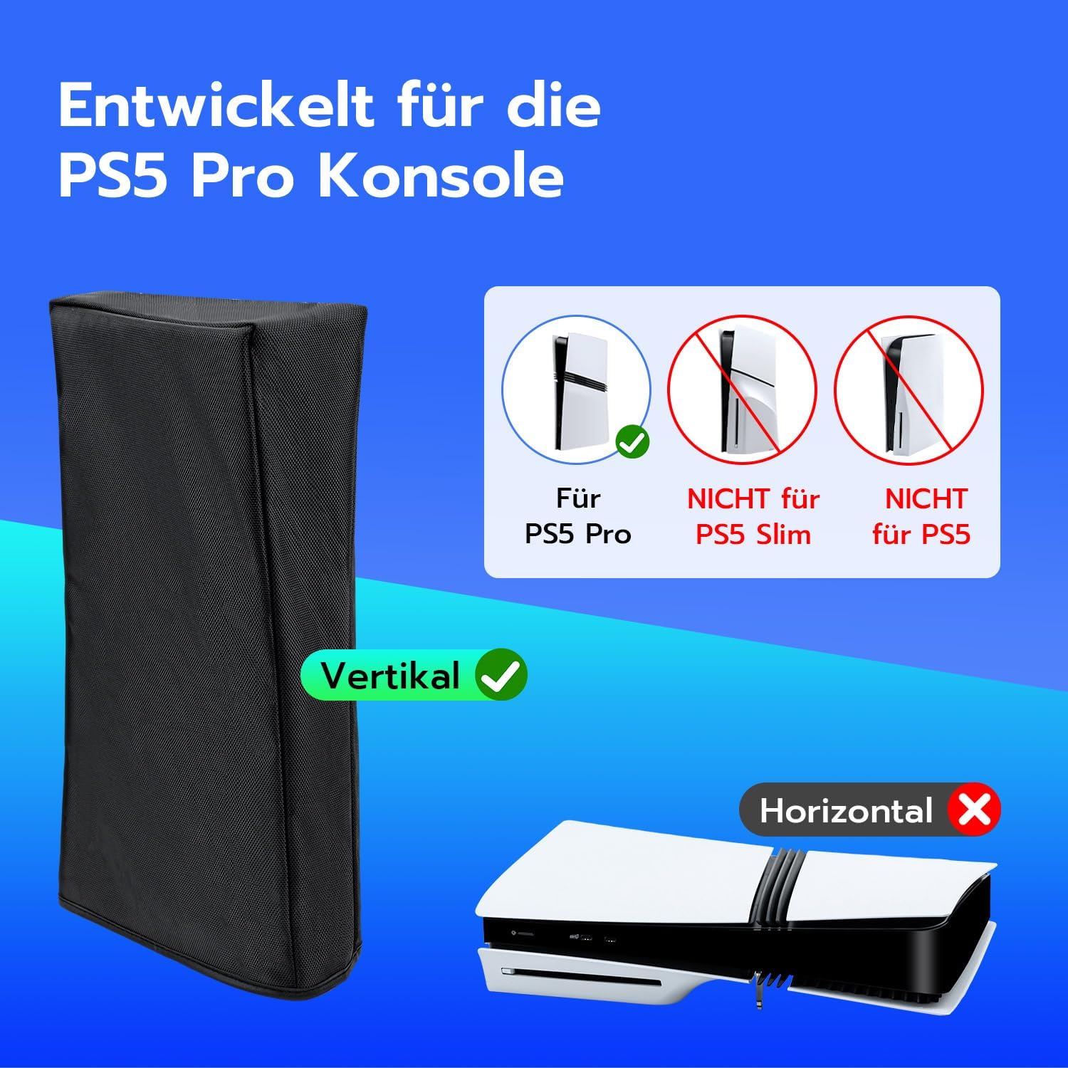 Thumbnail 1 de Tolesum Schutzhülle für PS5 Pro – Staubschutz Dust Cover (schwarz, nicht für PS5/PS5 Slim)