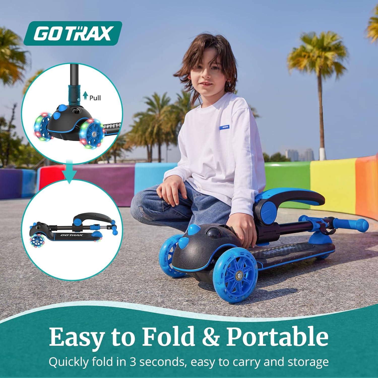 Detalle de Gotrax KS3 Pro Kids Folding Scooter with Seat ๐ด