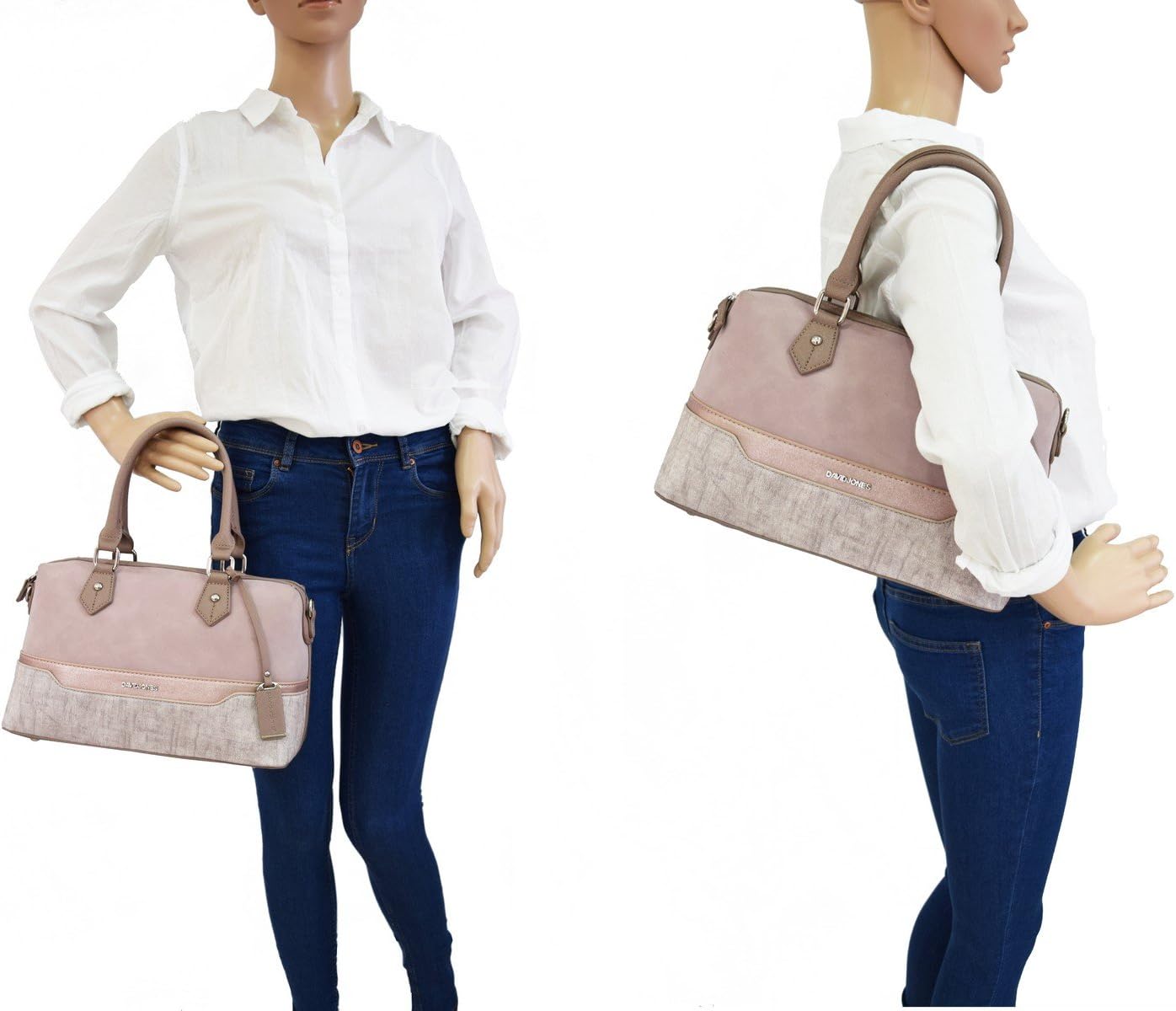 Thumbnail 4 de David Jones sac à main « Polochon Bowling » multicolore rose nude