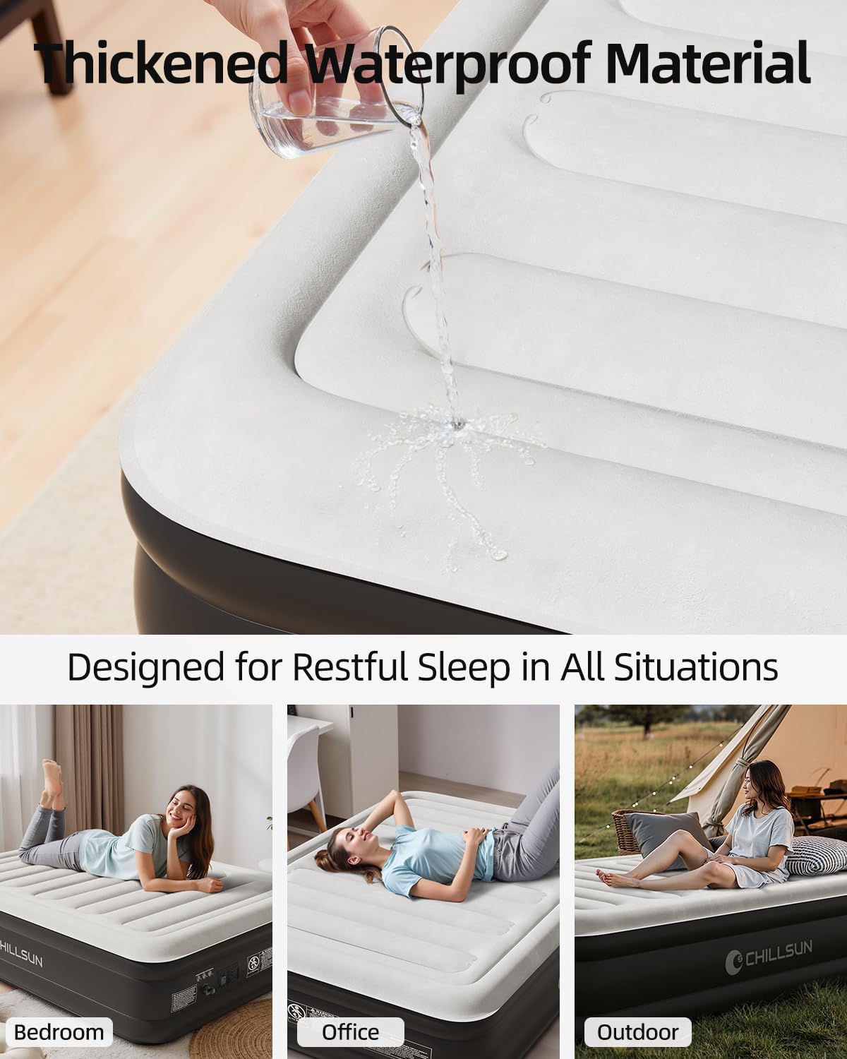 Thumbnail 5 de CHILLSUN 2026 Upgraded Full Air Mattress with Built-In Pump (18" Raised)