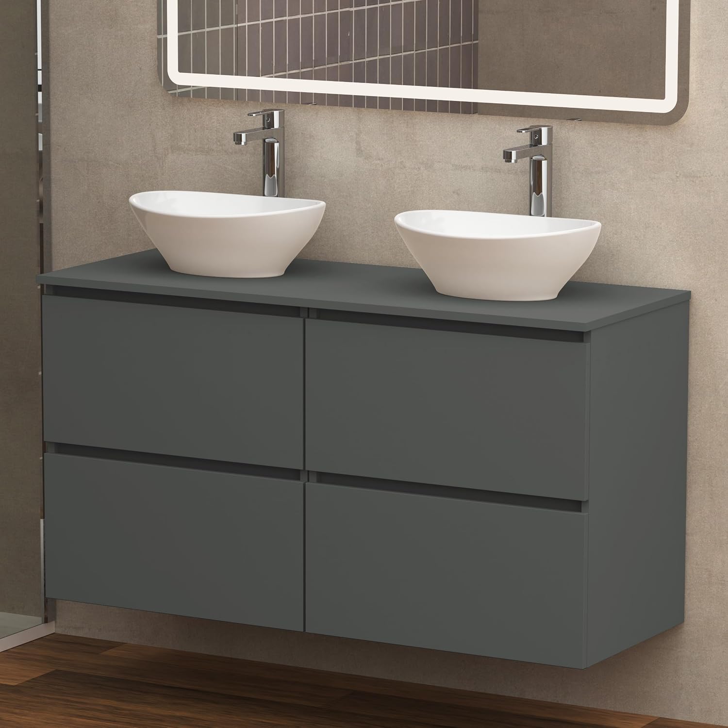 Detalle de Baikal Klay 120 cm mueble de baño con lavabo