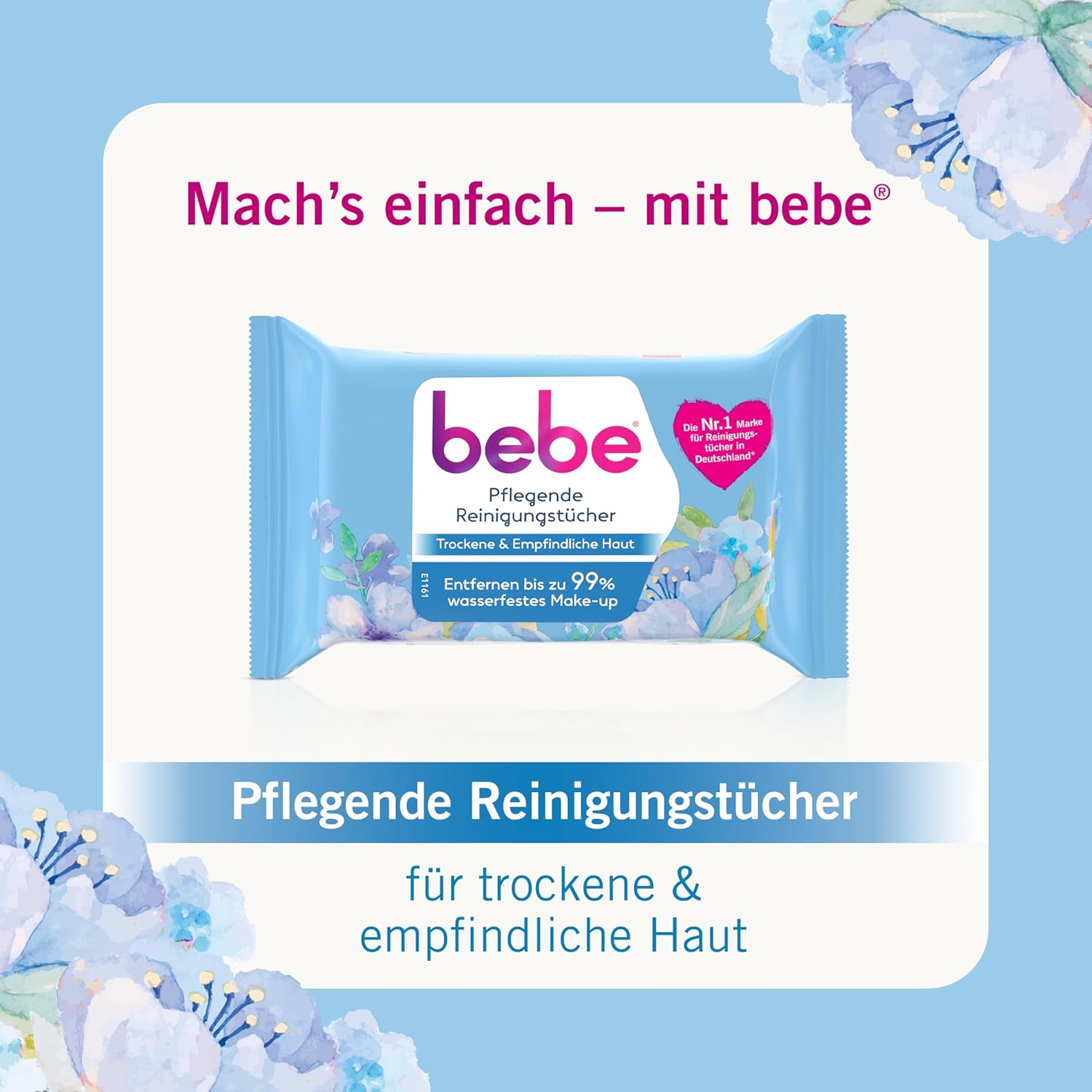 Detalle de bebe Pflegende Reinigungstücher (6 x 25) – Mizellentechnologie, 99% wasserfestes Make-up entfernen