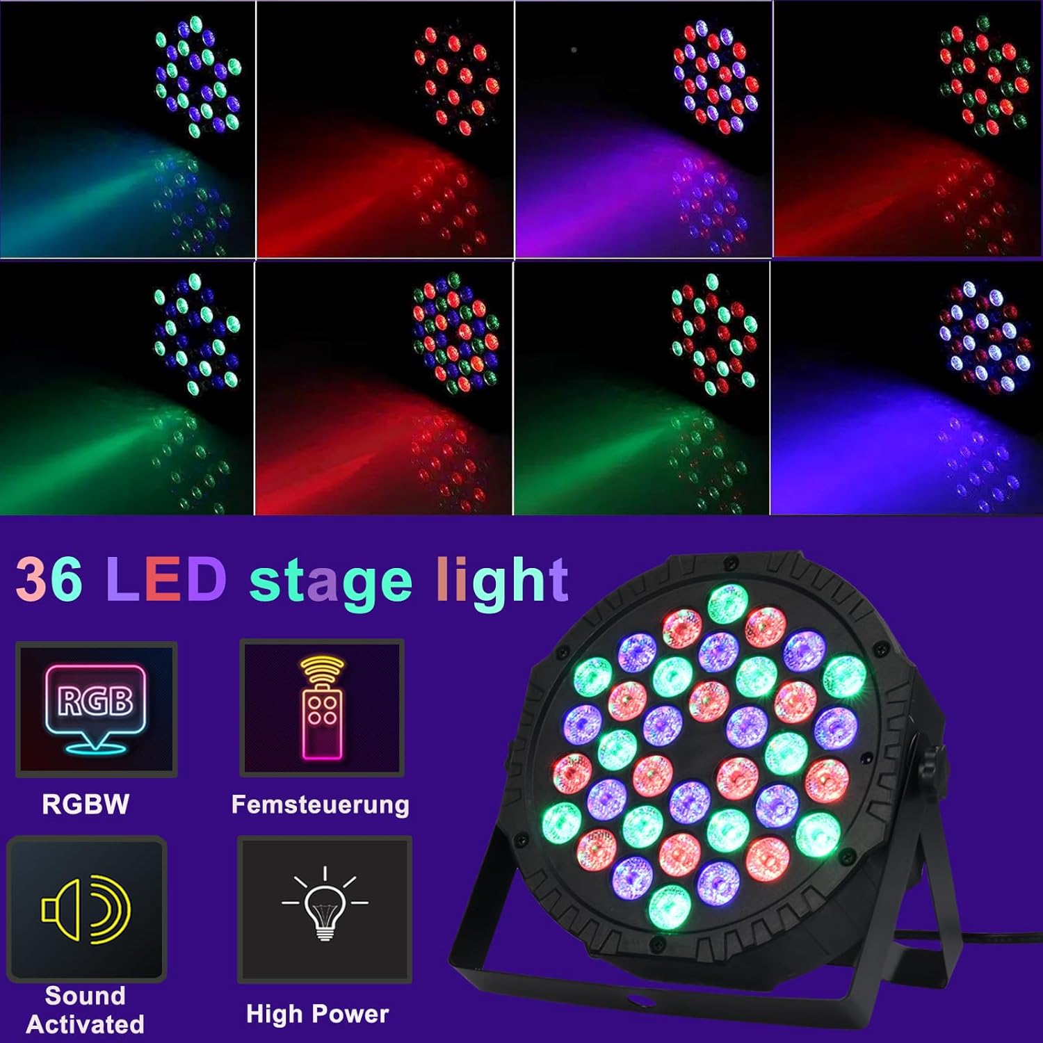 Thumbnail 2 de Lucfulyear LED Par Licht 36 LED RGB