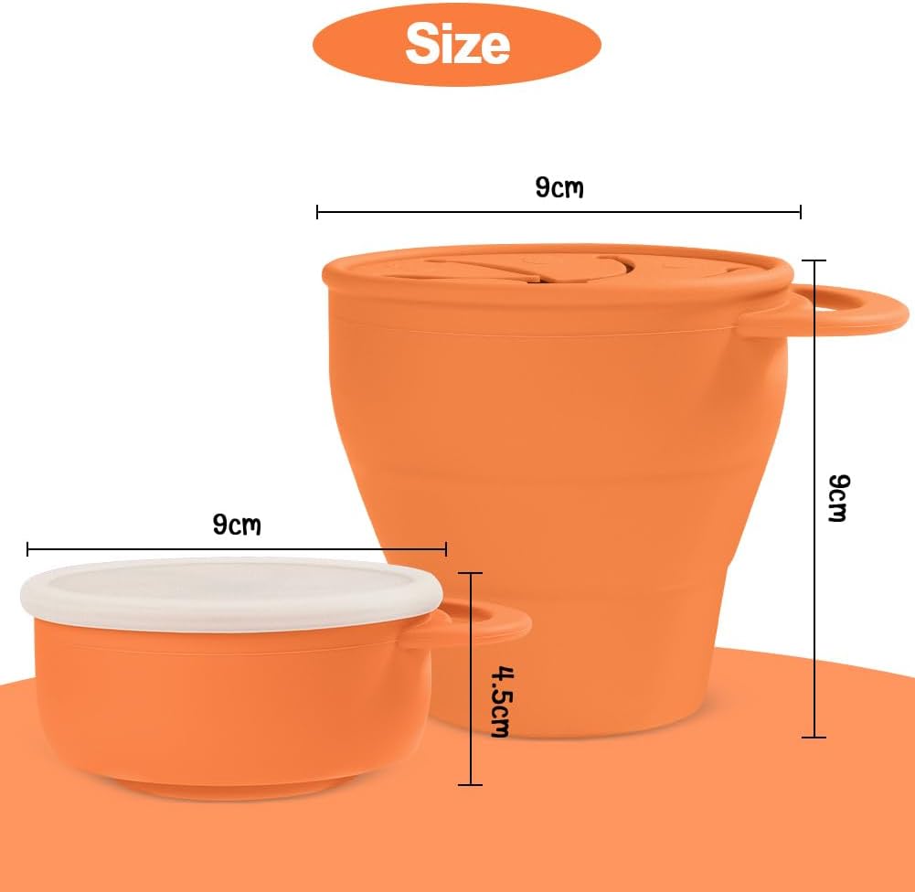 Thumbnail 1 de Vicloon Collapsible Silicone Baby Snack Cup (Orange)