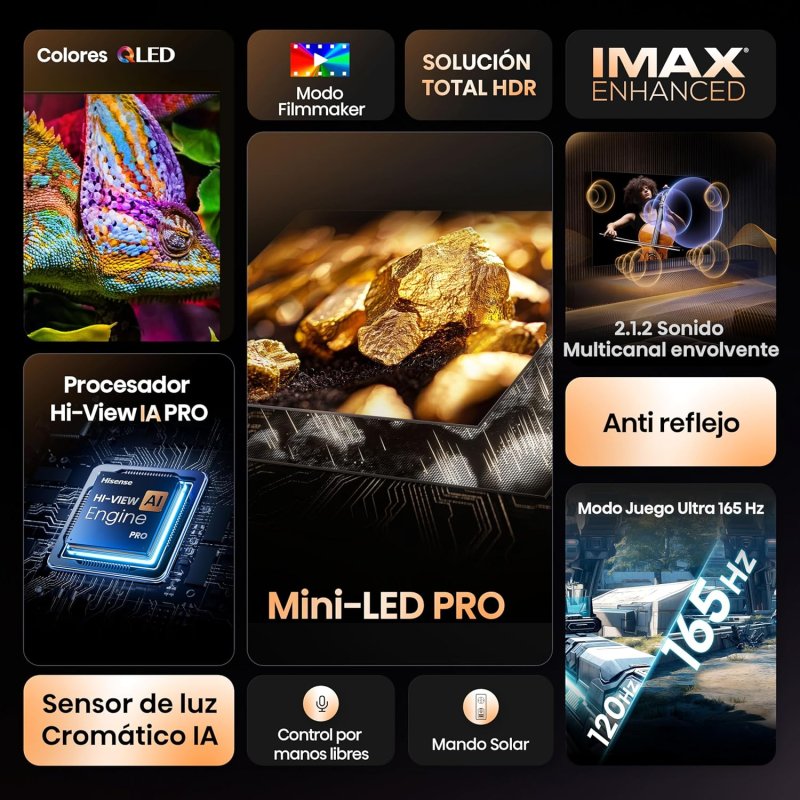 Detalle 2 de Hisense Mini LED 55U7Q Pro 55": mejor visión para cine en casa y juegos sin límites