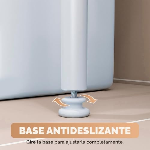 Detalle 2 de JUPPLIES Estantería Baño sobre Inodoro (47×26×153 cm) – Mueble auxiliar de 3 niveles en metal blanco