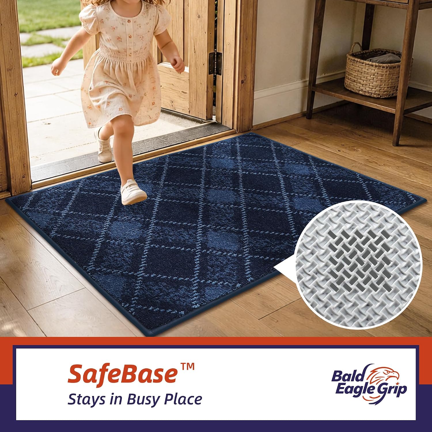 Thumbnail 5 de Bald Eagle Grip BALDHMT088BL2048 Indoor Door Mat, 20 x 48, Blue